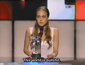 Fiona Apple says, "This world is bullshit." -gif