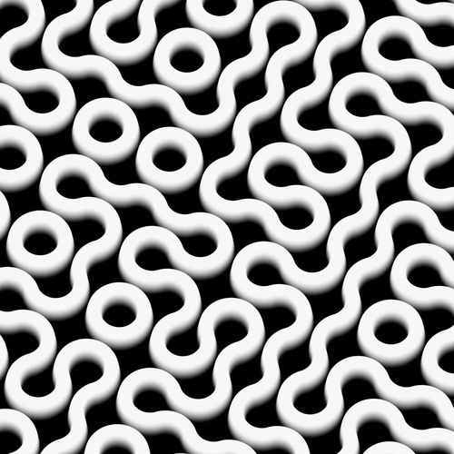 White squiggles on a black background.